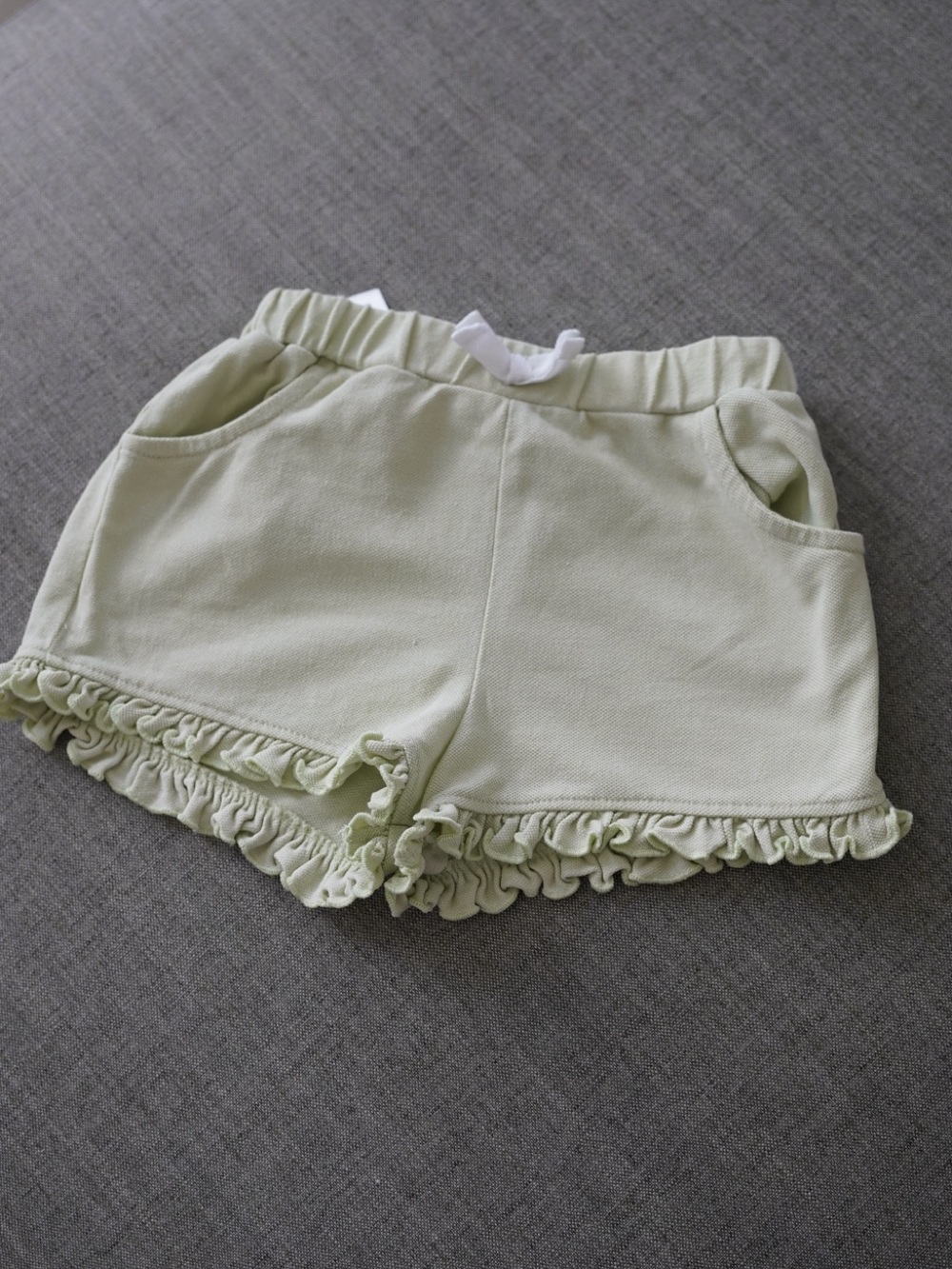 Max Studio Kids Frill Shorts in Pale Green